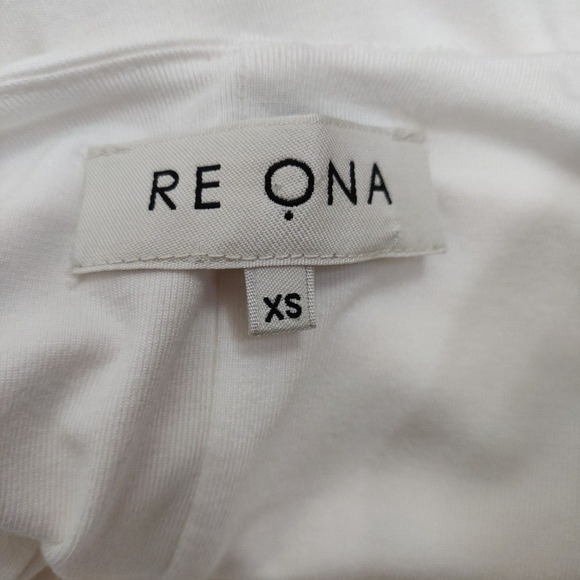 RE ONA Sweetheart Midi Dress Size XS White Stretch Padded Bra Lined Date Night - Picture 8 of 10